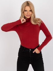 Sieviešu džemperis ar bordo krāsas apkakli cena un informācija | Sieviešu džemperi | 220.lv