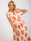 Sieviešu oranža kleita ar apdruku цена и информация | Kleitas | 220.lv