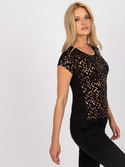 черная футболка из вискозы с рисунком цена и информация | Женские блузки, рубашки | 220.lv