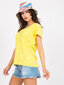 Dzeltens vienkrāsains sieviešu T-krekls cena un informācija | T-krekli sievietēm | 220.lv