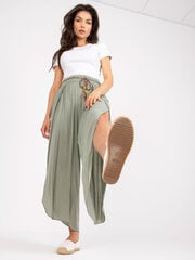 женские летние брюки зауженного кроя цвета хаки из материала sublevel цена и информация | Брюки | 220.lv