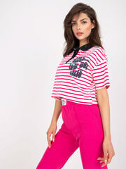бело-розовая хлопковая блуза оверсайз с принтом цена и информация | Женские блузки, рубашки | 220.lv