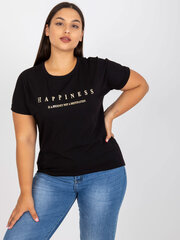 черная футболка больших размеров с золотым принтом цена и информация | Женские блузки, рубашки | 220.lv