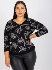 черная повседневная блуза больших размеров с v-образным вырезом цена и информация | Женские блузки, рубашки | 220.lv