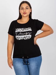 Sieviešu melns plus izmēra T-krekls cena un informācija | Blūzes, sieviešu krekli | 220.lv