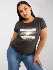 женская хлопковая футболка цвета хаки больших размеров цена и информация | Женские блузки, рубашки | 220.lv