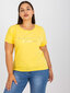 Sieviešu dzeltens plus izmēra T-krekls cena un informācija | T-krekli sievietēm | 220.lv
