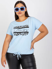 Sieviešu spilgti zils plus izmēra T-krekls cena un informācija | Blūzes, sieviešu krekli | 220.lv