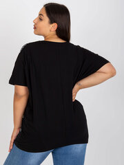 черная повседневная блуза больших размеров с v-образным вырезом цена и информация | Женские блузки, рубашки | 220.lv