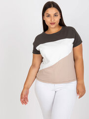 Sieviešu haki lielā izmēra T-krekls cena un informācija | Blūzes, sieviešu krekli | 220.lv