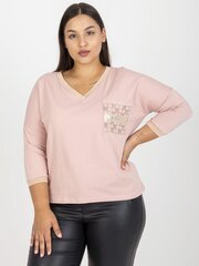 блузка больших размеров грязно-розового цвета с аппликацией из стразов цена и информация | Женские блузки, рубашки | 220.lv