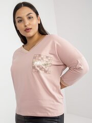 brudnoróżowa damska bluzka plus size z rękawem 3/4 цена и информация | Женские блузки, рубашки | 220.lv