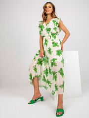 зеленое платье-кардиган с принтами и поясом цена и информация | Платья | 220.lv