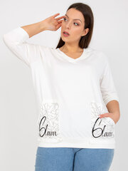 белая повседневная хлопковая блузка больших размеров цена и информация | Женские блузки, рубашки | 220.lv