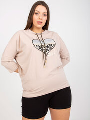 Женская бежевая блуза больших размеров цена и информация | Женские блузки, рубашки | 220.lv