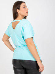 мятная футболка больших размеров с горловиной на спине цена и информация | Женские блузки, рубашки | 220.lv