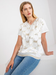 белая блузка больших размеров с принтом и аппликацией цена и информация | Женские блузки, рубашки | 220.lv