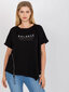 Sieviešu melns plus izmēra T-krekls цена и информация | T-krekli sievietēm | 220.lv