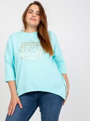 мятная блузка больших размеров с коротким рукавом цена и информация | Женские блузки, рубашки | 220.lv