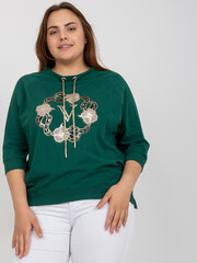 Женская темно-зеленая блузка больших размеров цена и информация | Женские блузки, рубашки | 220.lv
