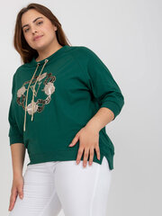 темно-зеленая блуза больших размеров в спортивном стиле цена и информация | Женские блузки, рубашки | 220.lv