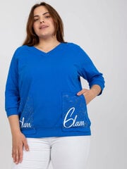 темно-синяя повседневная блуза больших размеров с принтом цена и информация | Женские блузки, рубашки | 220.lv
