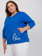 темно-синяя повседневная блуза больших размеров с принтом цена и информация | Женские блузки, рубашки | 220.lv