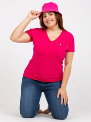 футболка больших размеров цвета фуксии с золотым принтом цена и информация | Женские блузки, рубашки | 220.lv