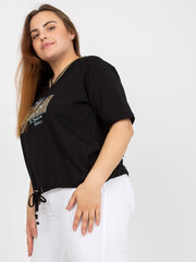 черная хлопковая блузка больших размеров с карманами цена и информация | Женские блузки, рубашки | 220.lv