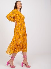 Sieviešu tumši dzeltena kleita ar apdruku cena un informācija | Kleitas | 220.lv