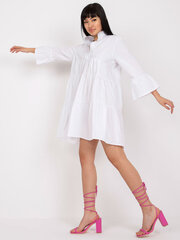 Женское платье с оборкой, белое цена и информация | Платья | 220.lv