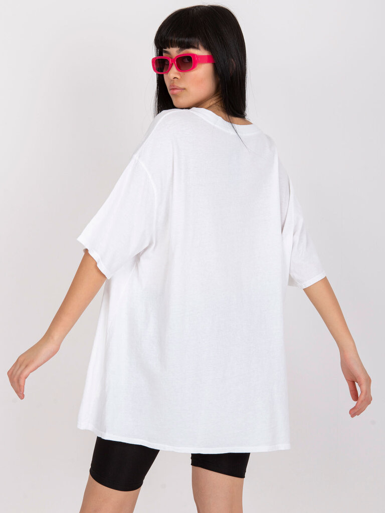Sieviešu rozā un balts T-krekls ar aplikāciju cena un informācija | T-krekli sievietēm | 220.lv