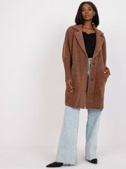 коричневое женское пальто из альпаки на молнии цена и информация | Женские пальто | 220.lv