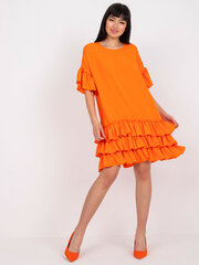 Sieviešu oranža kleita ar volānu cena un informācija | Kleitas | 220.lv
