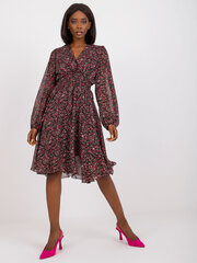 Женское черно-розовое платье с принтом цена и информация | Платья | 220.lv