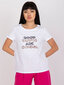 Sieviešu balts T-krekls ar aplikāciju цена и информация | T-krekli sievietēm | 220.lv