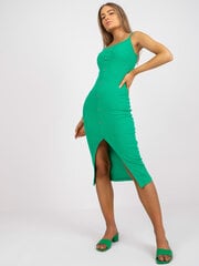 зеленое базовое платье с запахом на вырезе rue paris цена и информация | Платья | 220.lv