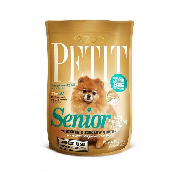 Sausa barība suņiem PETIT Senior with Anti-Aging Factor Low Grain 0,3 kg cena un informācija | Sausā barība suņiem | 220.lv