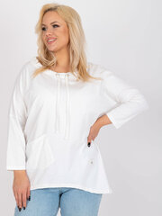 хлопковая блуза цвета экрю, базовая модель больших размеров с карманом цена и информация | Женские блузки, рубашки | 220.lv