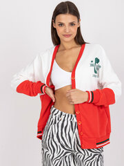 Sieviešu balts un sarkans sporta krekls ar rāvējslēdzēju cena un informācija | Jakas sievietēm | 220.lv