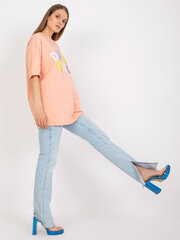 Женская футболка персикового цвета с принтом цена и информация | Женские блузки, рубашки | 220.lv