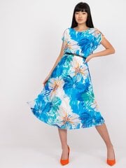Женское сине-белое платье с принтом цена и информация | Платья | 220.lv