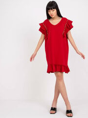 бордовое платье миди с рюшами och bella цена и информация | Платья | 220.lv