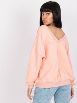 Sieviešu džemperis persiku krāsā ar apdruku cena un informācija | T-krekli sievietēm | 220.lv