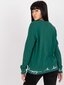 Sieviešu tumši zaļš džemperis bez kapuces cena un informācija | Jakas sievietēm | 220.lv