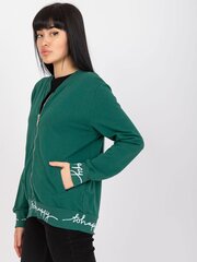 Sieviešu tumši zaļš džemperis bez kapuces cena un informācija | Jakas sievietēm | 220.lv