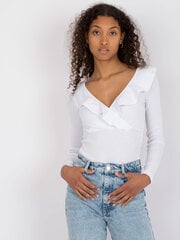 повседневная блуза из белого муслина с рюшами och bella цена и информация | Женские блузки, рубашки | 220.lv