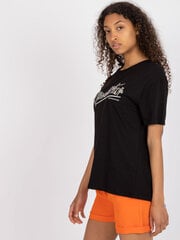 Женская черная футболка с аппликацией цена и информация | Женские футболки | 220.lv