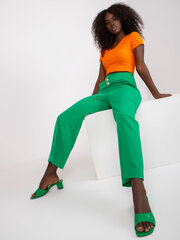 зеленые широкие тканевые брюки от костюма в розочки цена и информация | Женские брюки | 220.lv