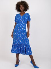 Sieviešu zila kleita ar apdruku cena un informācija | Kleitas | 220.lv